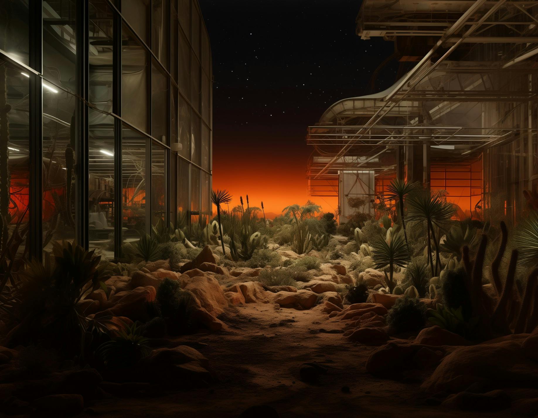 Futuristic desert scene